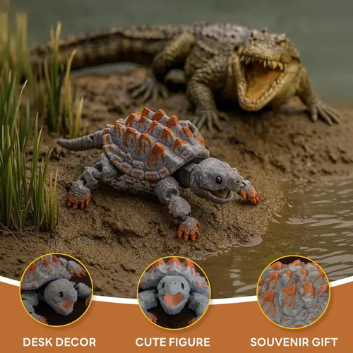 Miniatura 17 de Yipintang Criaturas Impresas en 3D Animales Flexibles - Juego de Animales Fidget de 7 Pulgadas para Decoración de Estantes (Pareja de León Adulto)