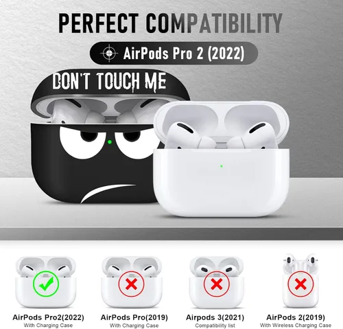 Miniatura 2 de Funda para Airpods Pro de 2ª generación 2022, Don't Touch Me para Airpods Pro 2 con llavero, funda suave y bonita a prueba de golpes para mujeres