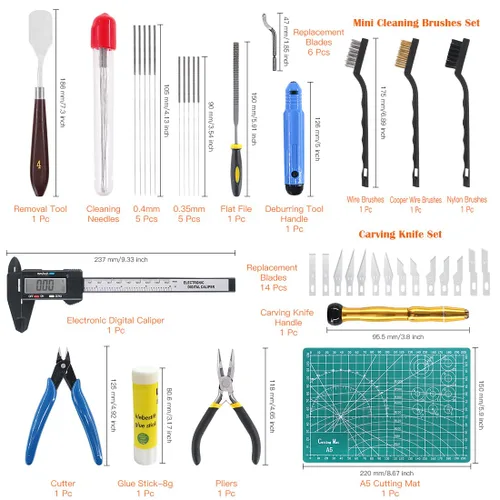 Miniatura 2 de El kit de herramientas de impresión 3D de 42 piezas incluye herramienta Depur, herramienta de limpieza y extracción con bolsa de almacenamiento