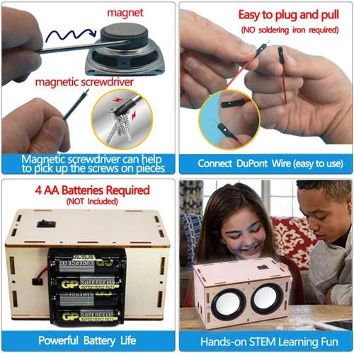 Miniatura 6 de CYOEST Kit de caja de altavoz Bluetooth DIY Amplificador de sonido electrónico - Construye tu propio altavoz Bluetooth portátil con estuche
