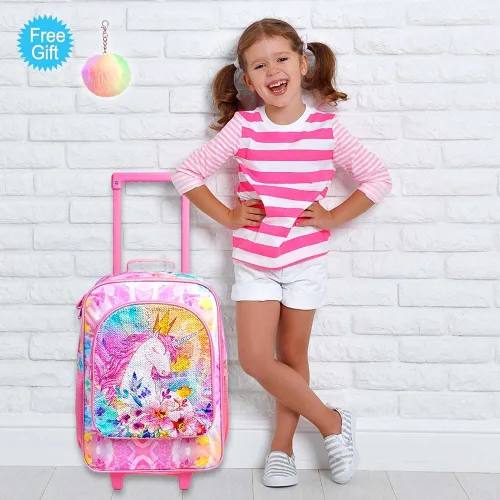Miniatura 2 de Equipaje para niños y niñas, maleta de viaje con ruedas para niños pequeños