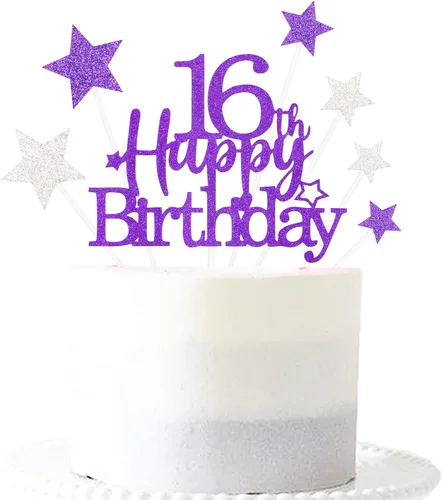 Miniatura 48 de Decoración brillante para tarta de primer cumpleaños feliz con estrella, adornos personalizados para tarta de 1 cumpleaños, decoraciones de fiesta
