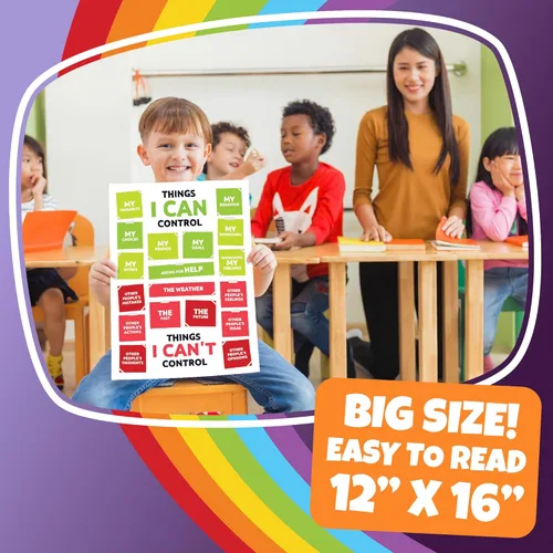 Miniatura 2 de Sproutbrite Paquete de 12 pósteres de esquina calmantes de 12 x 16 pulgadas para decoración de aula, carteles educativos para escuela primaria