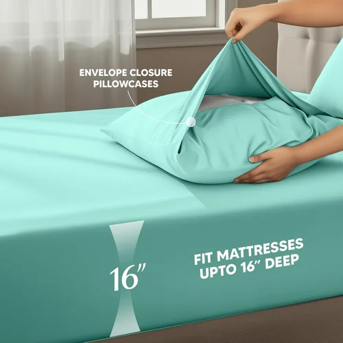 Miniatura 155 de Utopia Bedding Juego de sábanas Queen – Sábanas de 4 piezas para cama tamaño Queen, microfibra suave y transpirable, incluye 1 sábana bajera, 1 Gris