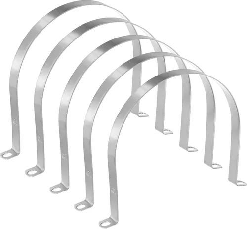 Miniatura 47 de M METERXITY Paquete de 3 abrazaderas de conducto, correa rígida de acero inoxidable 304 de 3-1/2 pulgadas M89 U con 2 agujeros