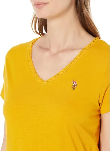 Miniatura 3 de U.S. Polo Assn. Camiseta con cuello en V con ribete festoneado