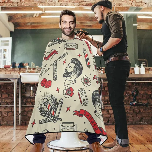 Miniatura 55 de visesunny Delantal profesional del cabo del peluquero del pelo del poliéster del pelo del salón del cabo delantal antiestático de la barba