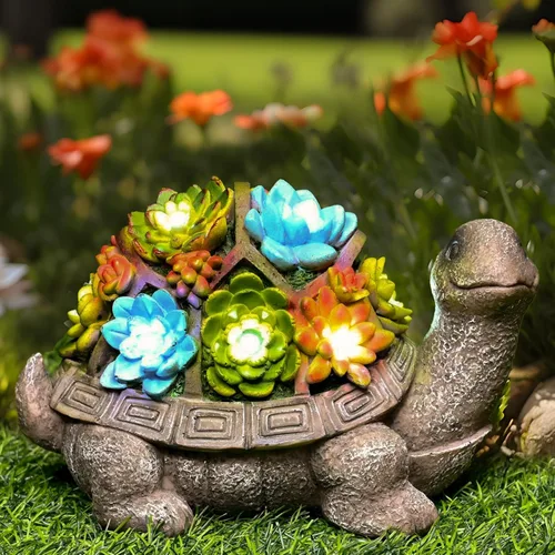 Estatuas de jardín solar GIGALUMI Figura de tortuga Luces para exteriores, decoraciones de jardín al aire libre Decoración de jardín Regalos únicos