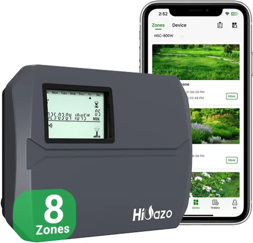 Miniatura 9 de Controlador de aspersor inteligente de 6 zonas, controlador de riego WiFi para interiores, APP gratuita, compatible con sensor de lluvia, ajuste