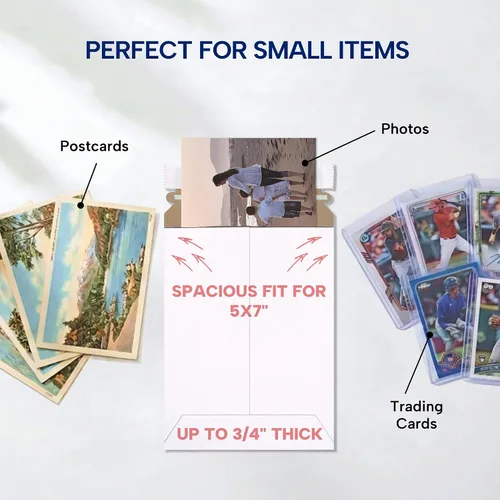 Miniatura 3 de BOX USA Sobres rígidos de 6 x 8 pulgadas (paquete de 100 unidades), sobres de cartón para fotos, tarjetas de intercambio, impresiones pequeñas, se
