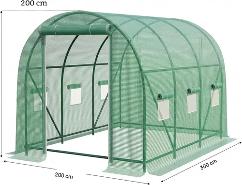 Miniatura 2 de Invernaderos de 10×7×7 pies para exteriores de alta resistencia, grandes invernaderos de entrada para exteriores con 6 ventanas de malla ventilada
