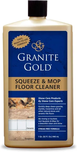 Limpiador de piso en spray y mopa Granite Gold para granito, mármol y otras superficies de piedra natural u azulejos de cerámica, 32 Fl Oz