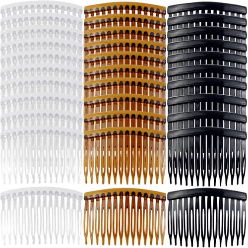 TIHOOD 33 peines laterales de plástico para el cabello con 14 dientes, clips para tocados, clips de agarre, accesorios para mujeres y niñas, velo de