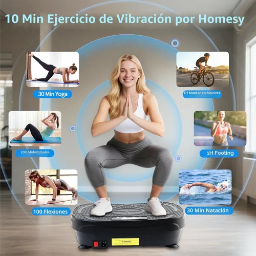 Miniatura 3 de Homesy Vibration Plate Exercise Machine, Vibrating Plate for Lymphatic Drainage, Full Body Shake Platform Board for Home Fitness and Fat Burning
