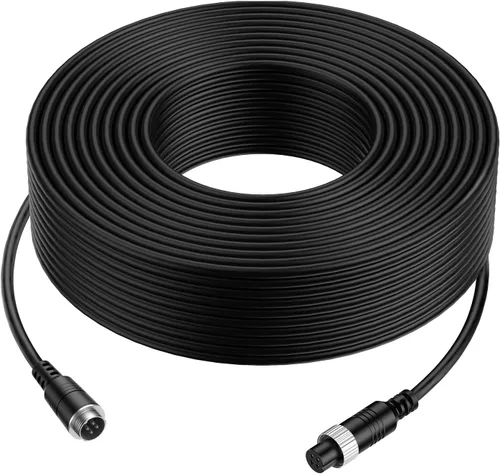 Miniatura 10 de EKYLIN Cable de extensión de video de coche de 16 pies y 16.4 ft, 4 pines, resistente al agua, a prueba de golpes, para cámara de visión trasera