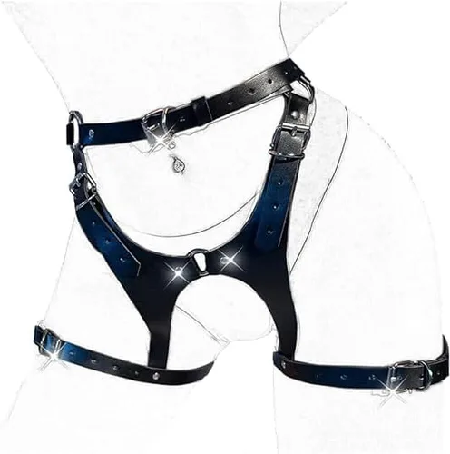 Furealux Punk Leather Body Chain, Adjustable Waist Chain Belt Garter Belts, Fashion Body Chains for Women and Girls
