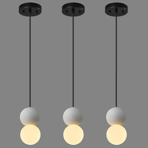 Miniatura 11 de Lámpara colgante con hormigón y metal negro lineal moderno industrial colgante de cemento colgante iluminación isla de cocina para dormitorio