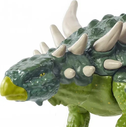 Miniatura 4 de Mattel Jurassic World - Figura de acción de dinosaurio de fuerza feroz, juguete de dinosaurio Sauropelta con articulaciones móviles, escultura