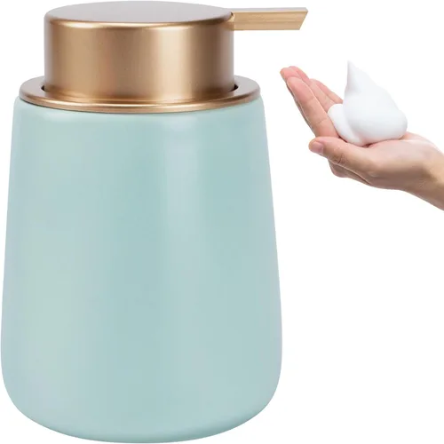 Miniatura 25 de Dispensador de jabón de cerámica con bomba fácil de prensar, dispensador de líquido de loción de manos para champú, baño, cocina, 12 onzas
