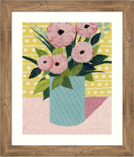 Amanti Art Framed Wall Art Print 28x24 Retro Bouquet II by Grace Popp, Flowers Wall Art, Vintage Decor, Medium Poster Painting Artwork for Living