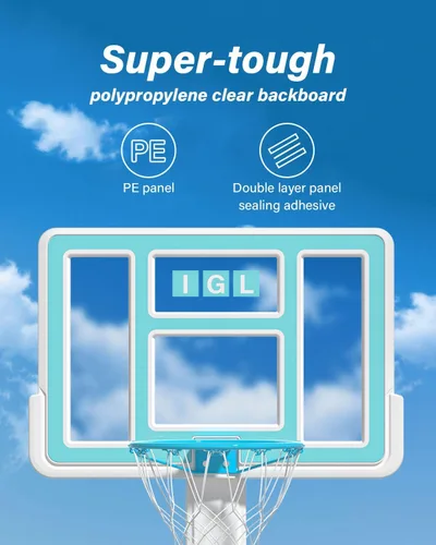 Miniatura 2 de IGL Aro de baloncesto para piscina al aire libre, aro de baloncesto junto a la piscina al aire libre, base y soporte, almacenamiento de agua doble