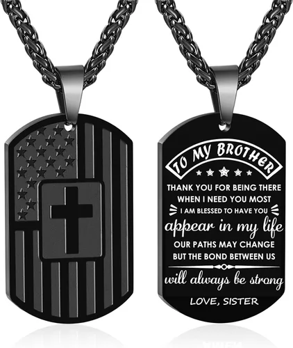 Miniatura 7 de Zocomi Rellenos de Media Navideña Regalo de Navidad - Para Mi Hijo Papá Hermano Marido Nieto Abuelo Novio Hombre Etiqueta de Perro Cruz Collar