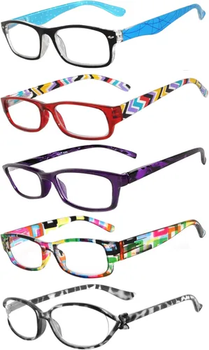 Miniatura 17 de OWL Readers - Paquete de 5 lentes de lectura elegantes para mujer con hermosos patrones para mujer, bisagra de resorte de lujo, aspecto elegante 5158