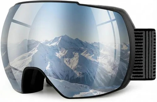 Miniatura 13 de OULAIQI Gafas de esquí de nieve, protección OTG UV400, anti niebla, esquí, patinaje, snowboard, gafas de snowboard para hombres, mujeres y jóvenes