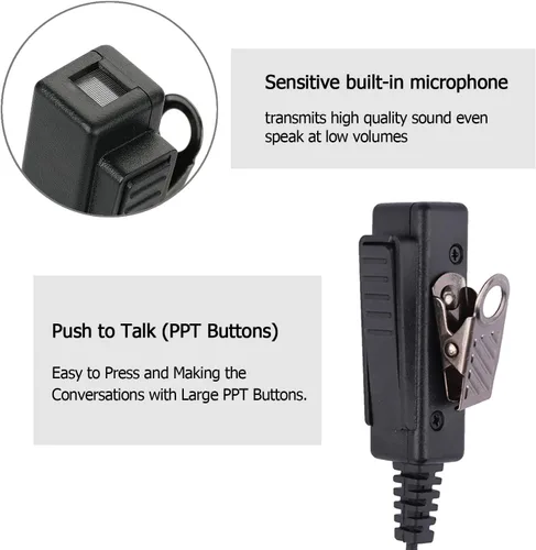 Miniatura 3 de Compatible con Baofeng UV-5R BF-F8HP UV-82 Radios Auricular Kenwood 2 Pin Radio bidireccional Walkie Walkie Walkie Kit de vigilancia Auriculares