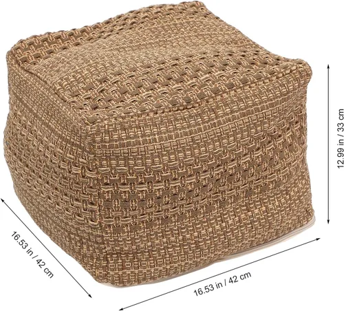 Miniatura 3 de UPKOCH Funda de cojín gruesa de lino y algodón para silla, 15.74 x 15.74 x 10.62 pulgadas, estilo japonés, funda para asiento otomano, sin relleno
