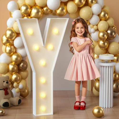 Miniatura 33 de imprsv Letras de marquesina iluminadas, letras de mosaico de 1.2 m con luz para decoración de baby shower, graduación, gran J para decoraciones