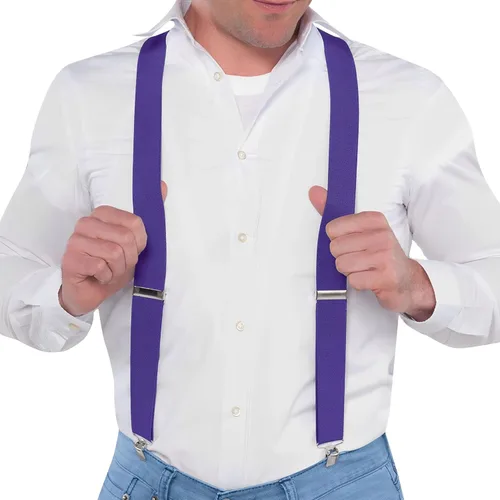 Miniatura 2 de Tirantes de clip de metal ajustables morados, 1 paquete, poliéster duradero, accesorio elegante y versátil, perfecto para bodas, eventos y elegancia