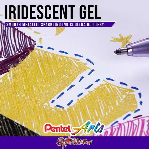 Miniatura 4 de Pentel Sparkle Pop Bolígrafo de Gel Metálico, (1.0mm) Línea Gruesa, Rosa, Caja de 12 Bolígrafos (K91-DP)