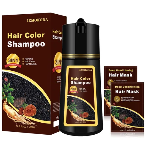 Yocisku Champú de tinte para el cabello, cobertura de cabello gris, champú de color para todo tipo de cabello, Champu para Canas, adecuado para el
