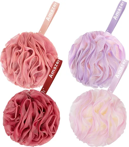 Miniatura 16 de AmazerBath Esponja de Lufa 60g/Pieza, Esponja Exfoliante de Baño Depuradora Corporal, Juego de Lufa de 4 - Blanco Gris-Rosa-Verde Militar-Verde