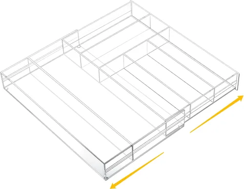 Miniatura 12 de Briwooody 1 pieza organizador de cajones de escritorio de acrílico de 2 pulgadas de altura, bandejas organizadoras de cajones expandibles con 8