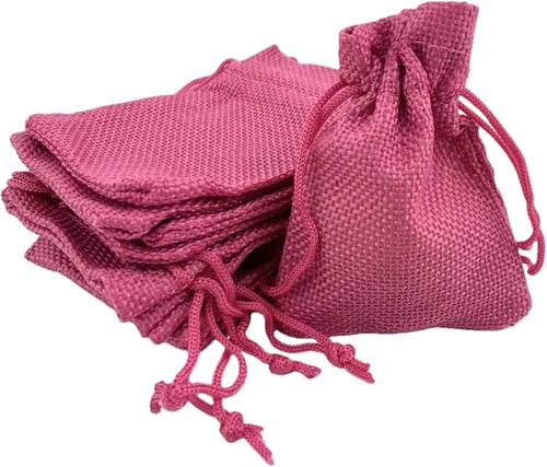 Miniatura 54 de Palmhomee Paquete de 20 bolsas de regalo de arpillera con cordón, bolsas de joyería de lino, bolsas de yute de boda para joyas y bolsas