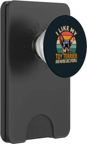 Miniatura 8 de I Like My Russian Toy Terrier Dog & Maybe 3 People Retro PopSockets PopGrip intercambiables