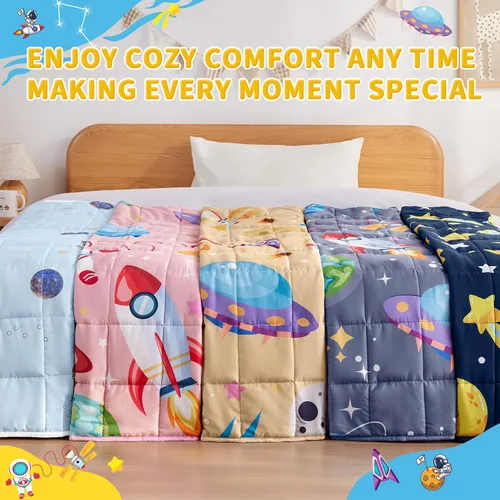 Miniatura 2 de anfie Manta con Peso para Niños (36"x48" 5lbs) Manta con Peso Refrescante para Dormir, Tamaño Throw Manta Transpirable con Cuentas de Vidrio Premium