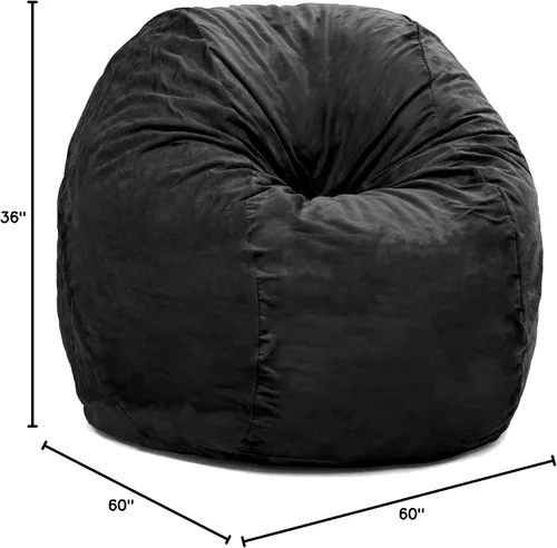 Miniatura 3 de Jaxx Saxx - Puf grande de 5 pies con funda extraíble, color negro