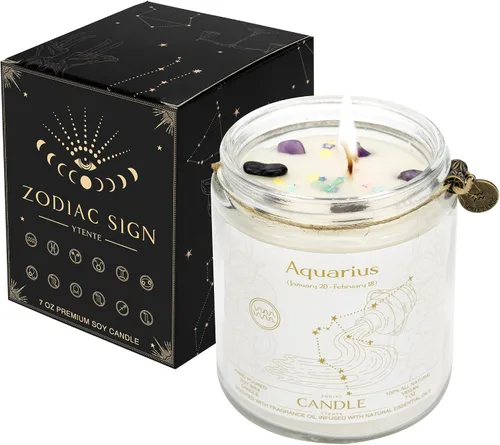 Miniatura 15 de Vela de Tarro del Signo del Zodíaco, Géminis, Aroma a Lavanda