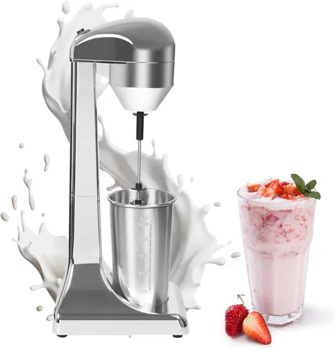 Miniatura 8 de Mini mezclador automático de crema de bebidas, licuadora eléctrica comercial de acero inoxidable, batido eléctrico para helados comerciales y Rojo