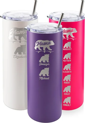 Miniatura 29 de Vaso de Mamá Oso, vaso personalizado para mamá Oro Rosa