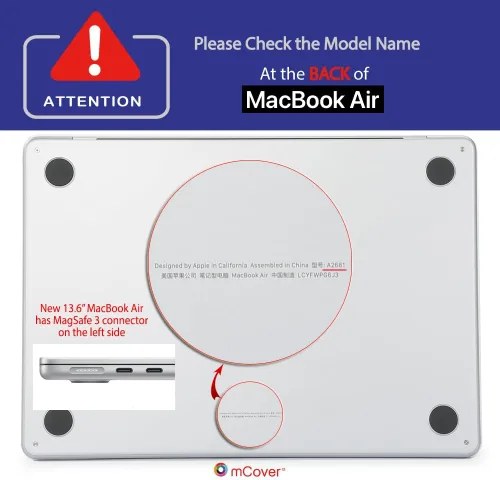 Miniatura 4 de mCover Funda compatible solo con computadora portátil MacBook Air 2022 o posterior de 13.6 pulgadas