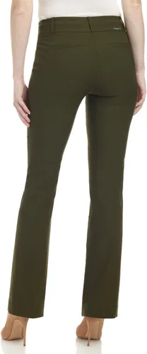 Miniatura 4 de Rekucci - Pantalones elásticos para mujer, de ajuste cómodo y levemente acampanados