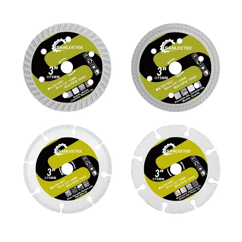 Miniatura 12 de Hoja de sierra para azulejos de diamante de 3 pulgadas (2.953 in), 4 piezas de cortadores de disco de malla para baldosas de cerámica, porcelana