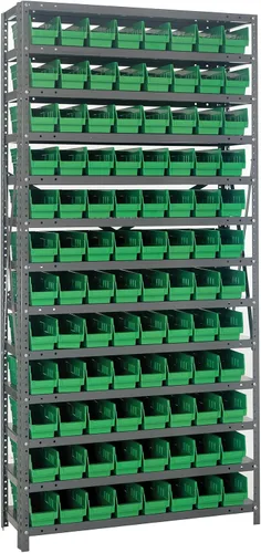 Miniatura 57 de Quantum QSBU-245BK Heavy Duty Shelving Unit with (7) Shelves and (24) QUS245 Black Bins for Garage Warehouse Storage Distribution 400 lb Load