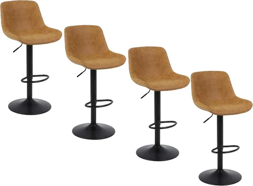 Miniatura 12 de Juego de 2 taburetes de bar, taburetes de bar giratorios de altura de mostrador con respaldo, sillas de bar ajustables, taburete alto sin brazos