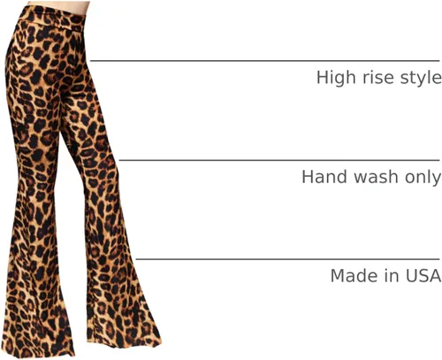 Miniatura 140 de ShopMyTrend - Pantalones de yoga largos con piernas anchas y acampanadas estilo palazzo, con cintura alta, para mujer