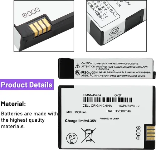 Miniatura 4 de 2 baterías recargables de iones de litio de 3.7 V 2500 mAh PMNN4578A BT110 para radios DTR600 DTR700 DTR720 compatible con parte no PMNN4578